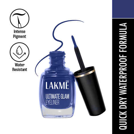 Buy Lakme Ultimate Glam Eye Liner, Semi Matte, Blue, 9 ml - Purplle