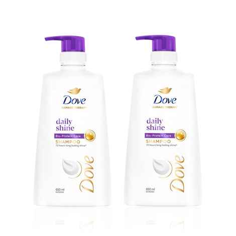 Buy Dove Daily Shine Shampoo 650 ml (Pack of 2) - Purplle