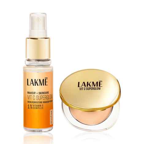 Buy Lakme Vit C Superglow Compact (8gm) + Setting Spray (60 ml) - Sand - Purplle
