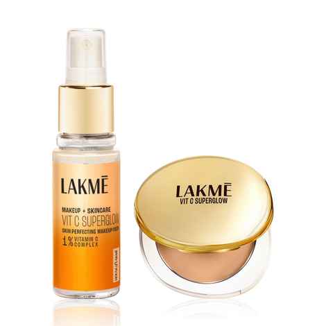 Buy Lakme Vit C Superglow Compact(8gm) + Setting Spray (60 ml) - Beige - Purplle