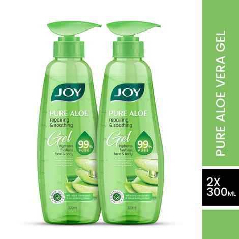 Buy Joy Pure Aloe Repairing & Soothing Aloe Vera Gel for Face & Body (300ml x 2) - Pack of 2 - Purplle