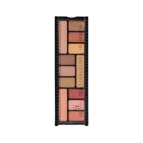Buy Half N Half 12 in 1 Eyeshadow & Highlighter Makeup Kit, Multicolour Palette-04 (12 gm) - Purplle