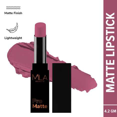 MILA BEAUTE Pro Mattes Lipstick Luxurious Creamy Matte Texture - 16 Damini (4.2 gm)
