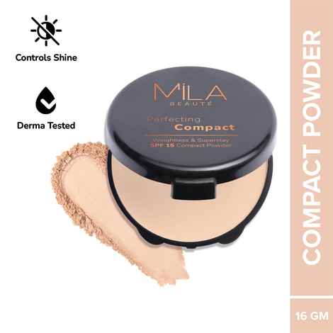 Buy MILA BEAUTE Superstay Perfecting Compact Powder SPF15 Lightweight Natural Matte Finish - 204 Beige (16 gm) - Purplle