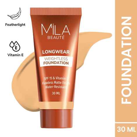 MILA BEAUTE Longwear Weightless Foundation Matte Finish SPF15 - 205 Natural Buff (30 ml)