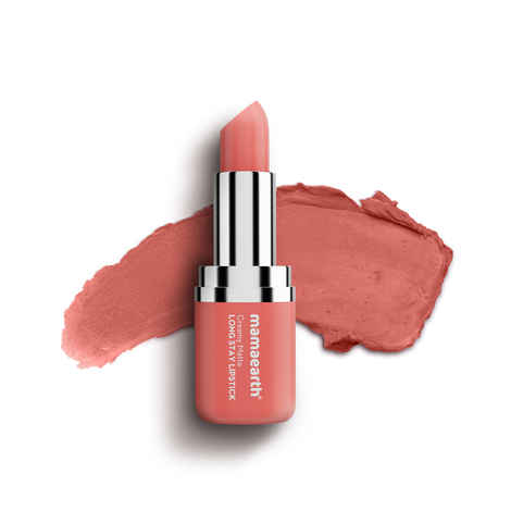 Buy Mamaearth Creamy Matte Long Stay Lipstick with Murumuru Butter and Vitamin E for 8-Hour Long Stay (Flakeproof & Non-Drying | Intense Color Payoff) 13 Coral Bloom - 4.2 gm - Purplle