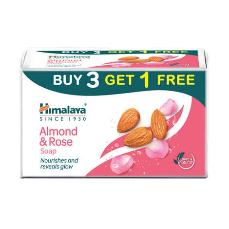 Buy Himalaya Almond & Rose Soap (125 gm) - Buy 3 Get 1 FREE - Purplle
