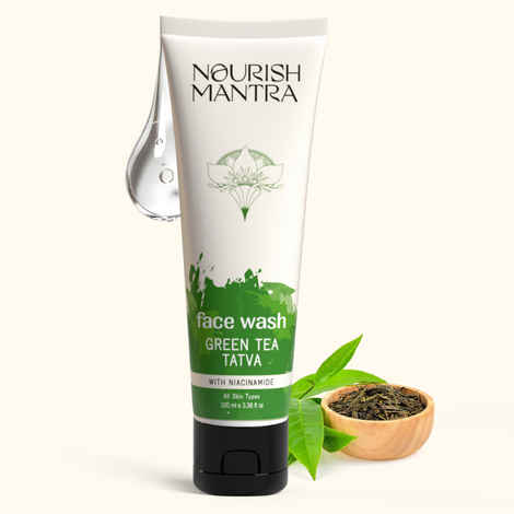 Buy Nourish Mantra Green Tea Tatva Face Wash with Niacinamide to Remove Dead Skin Cells & Build Up - 100 ml - Purplle