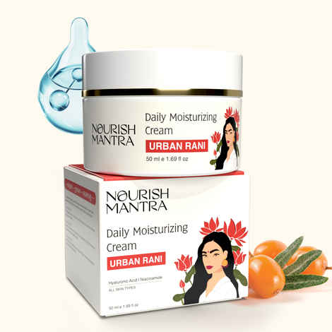 Nourish Mantra Urban Rani Daily Moisturizing Cream with Hyaluronic Acid for Smooth & Dewy Skin - 50 ml