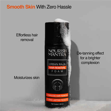 Buy Nourish Mantra Urban Raja Hair Removal Foam with Shea Butter for Painless Hair Removal - 200 ml - Purplle