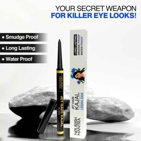 Buy Nourish Mantra Jet Gaze Kajal Urban Rani-Black with Almond Oil for Dramatic & Nourished Eyes - 0.35 gm - Purplle