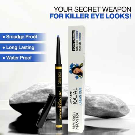 Buy Nourish Mantra Jet Gaze Kajal Urban Rani - Blue with Vitamin E for Sensational Eye Look - 0.35 gm - Purplle