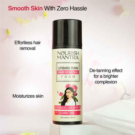 Nourish Mantra Urban Rani Hair Removal Foam with Shea Butter for Painless Hair Removal - 200ml