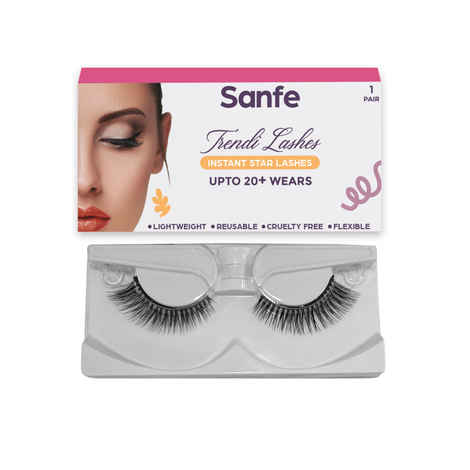 Buy Sanfe Instant Star Lashes | False Eyelash, Eye Makeup | Long Lasting, Natural Look with Eyelash Glue | G07, 1 pair - Purplle