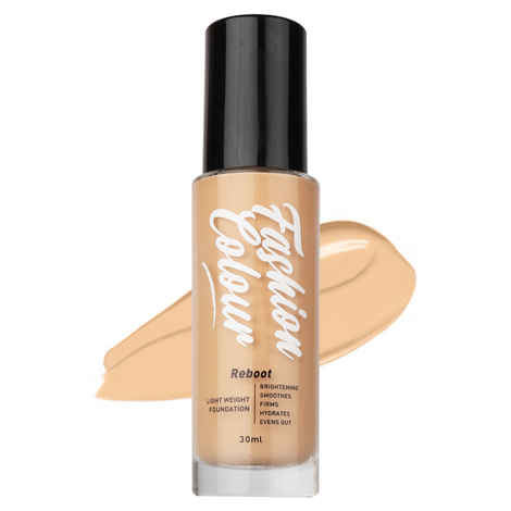 Buy Fashion Colour Light Weight Reboot Foundation, Full Coverage, Glossy Natural Finish, Cover Blemishes And Dark Spots | Even Tone Appearance | Suitable For All Skin Types | Shade 01 | 30 ml - Purplle
