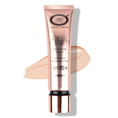 Fashion Colour Healthy Glow Tinted Moisturizer | Natural Glow | Spf 15 | Anti-Ageing Properties | Hydrating Serum | Lightweight Formula | Blends Easily | Suitable For All Skin Types | Beige | 30 ml
