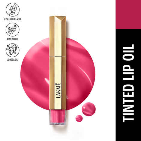 Lakme 9to5 Overtime Shine Tinted Lip Oil With Vitamin E, Shea Butter and Hyaluronic Acid, For Hydrated and Glossy Lips - Berry Bling - 5.3 ml