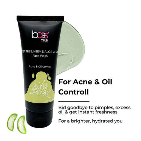Buy Baes Club Tea Tree Neem & Aloe Vera Face Wash | Acne Face Wash | Gentle &Non-Drying | Gel Based | 100% Vegan, Parabens Free & Soap Free | Face Wash for Women & Men - 100 gms - Purplle