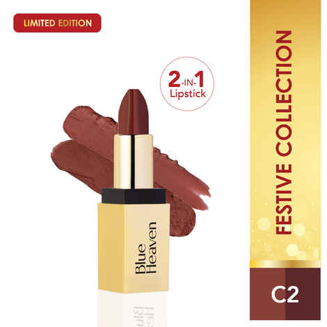 Buy Blue Heaven 2 in 1 Festive Lipstick | Dual Shade | Ultra Lightweight Soft Matte Finish | Long Stay Comfort Wear Lipsticks for Women |C2| 4 gm - Purplle