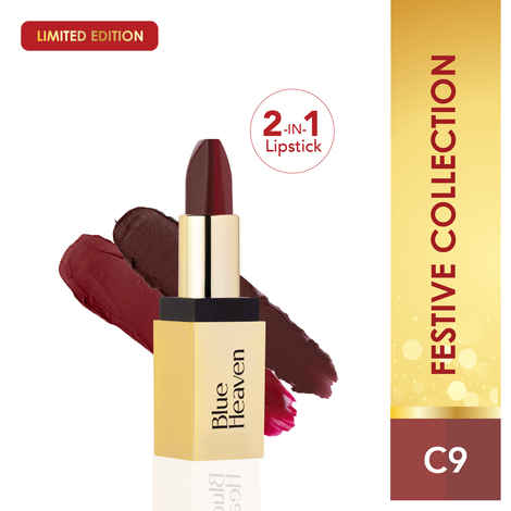 Buy Blue Heaven 2 in 1 Festive Lipstick | Dual Shade | Ultra Lightweight Soft Matte Finish | Long Stay Comfort Wear Lipsticks for Women |C9| 4 gm - Purplle