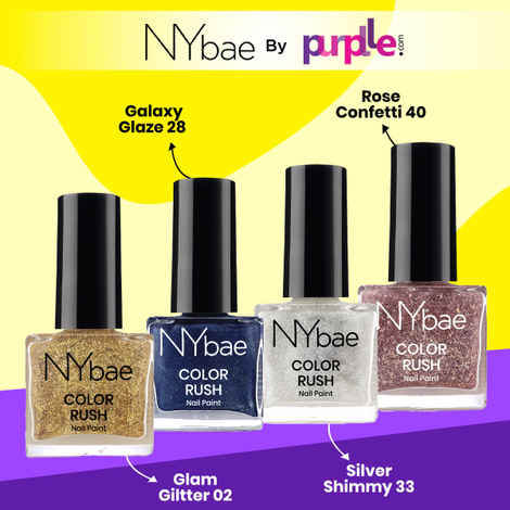 NY Bae Color Rush Nail Paint Set - Ice & Spice 02| Chip Resistant | Long Lasting | Quick Dry |Glossy Gel Nail Polish (36 ml)