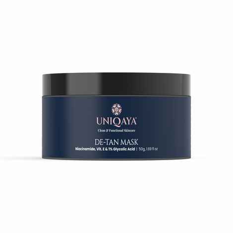 Uniqaya De-Tan Mask With Niacinamide, Glycolic Acid For Instant Tan Removal For All Skin Types 50 gm