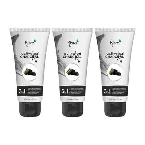 Buy Kisra Activated Charcoal Anti-Pollution Face Wash for Deep Pore Cleaning, 50 gm | Removes Dirt & Impurities | Suitable for Acne Prone Skin | For Men & Women (Pack of 3) - Purplle