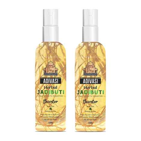 Kisra's Mahishmati Adivasi Jadibuti Hair Growth Booster Shampoo | For Smooth, Shiny & Nourished Hair | Repair Hair damage, Control Hair Fall and Dizziness | For All Hair Types 120 ml (Pack of 2)