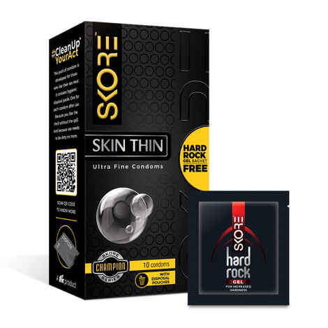 Buy Skore Champion Skinthin Condom | Pack Of 10 - Purplle
