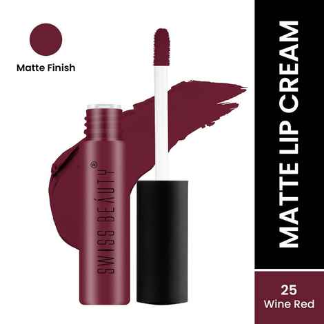 Buy Swiss Beauty Soft Matte Lip Cream 25 Wine Red (6 ml) - Purplle