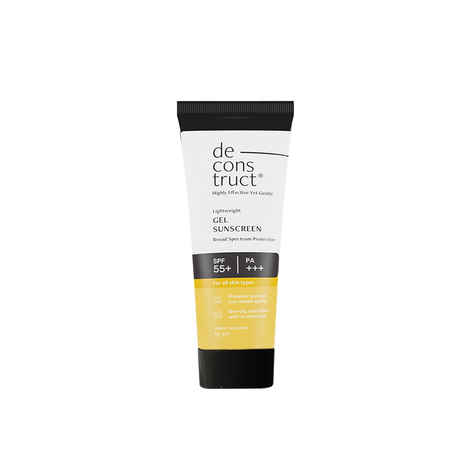 Deconstruct Lightweight Gel Sunscreen For Oily Skin - SPF 55+ PA+++, Non-Greasy 10 gm