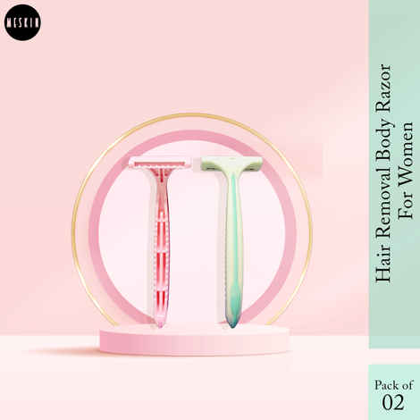 MeSkin Hair Removal Razor for Women - 02 Razors for Arms, Legs and Bikini Line - 2 Blades In Shaving Women Razor