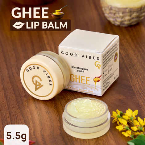 Buy Good Vibes Nourishing Care Ghee Lip Balm with 100 Times Washed Ghee | Heals and Softens Chapped Lips |All Day All Night Care| Deep Hydration and Repair| Infused with Ayurvedic Goodness | Everyday Lip Care (5.5 gm) - Purplle