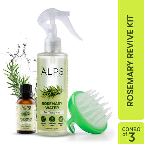 Buy Alps Goodness Rosemary Revive Kit I Rosemary Water Spray (200 ml) & Rosemary Essential Oil (30 ml) & Scalp Massager I Hair Growth Expert I Improves Scalp Health Combo of 3 - Purplle