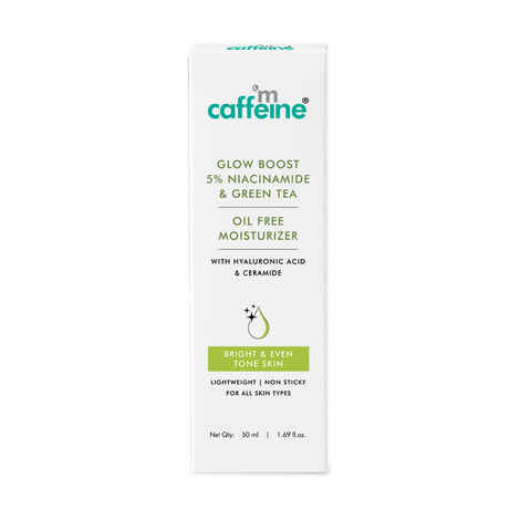 mCaffeine Glow Boost 5% Niacinamide & Green Tea Oil Free Moisturizer | Brightens & Even-Tones | 72Hrs Moisturization | For All Skin Types -50ml