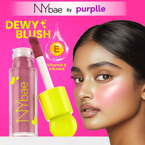 NY Bae Dewy Creme Blush - Sweet Mauve 02 (5.5 ml) | Liquid Blush | Dewy & Bold Finish | Natural Glow | Lightweight Formula | Buildable Pigment | Everyday Makeup | Hydrating Blush | Silky & Weightless | Long-Lasting Wear