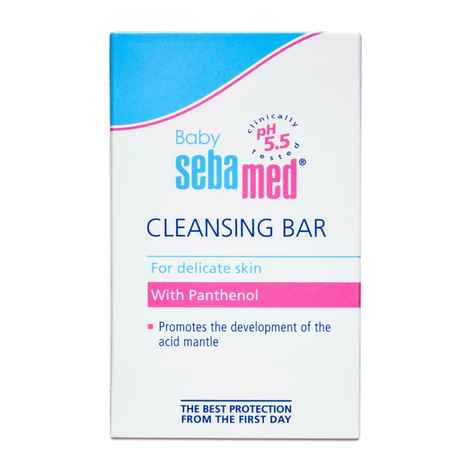 Buy Sebamed Baby Cleansing Bar 100 gm|Ph 5.5 | With Panthenol|No tears & Soap Free bar| For Delicate skin - Purplle