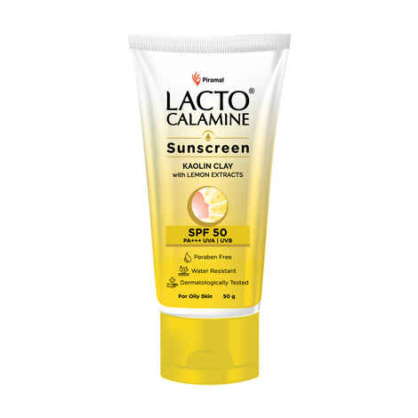 Lacto Calamine Sunscreen, Kaolin Clay With Lemon Extracts SPF 50 PA +++, 50 gm