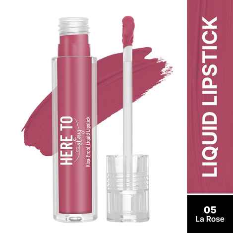 Swiss Beauty Select Here To Stay Liquid Matte Lipstick with Kiss-Proof Formula | Infused with Vitamin E | Non-Transfer , Smudgeproof | 12-18 Hrs Stay 5 La Rose 3 ml
