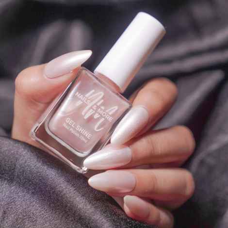 Nails & More Argan Oil Infused Gel Shine Nail Polish | Long-lasting & Quick-dry Formula | High Shine Nail Enamel for Women | 13 Metallic Pearl, 10 ml
