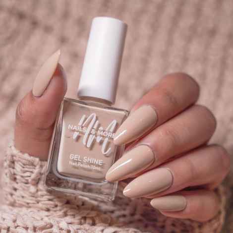 Buy Nails&More Argan Oil Infused Gel Shine Nail Polish | Long-lasting & Quick-dry Formula |High Shine Nail Enamel for Women | 42 Malt Cream, 10 ml - Purplle