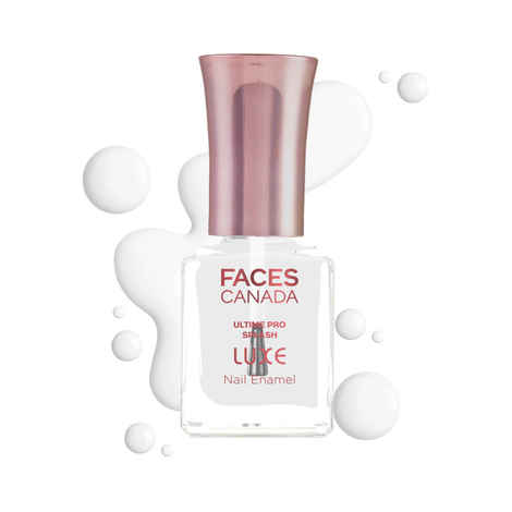 FACES CANADA Ultime Pro Splash Luxe Nail Enamel - Dew Drop (TC01), 12 ml | Glossy Finish | Quick Drying | Long Lasting | High Shine | Chip Defiant | Even-Finish | Vegan | Non-Toxic | Ethanol-Free