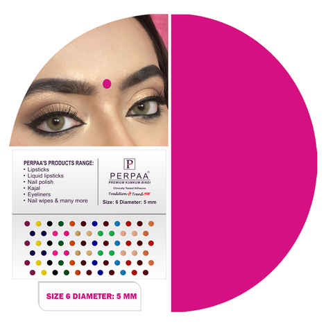 Buy PERPAA Premium Velvet Sticker Kumkum Bindi Box of 15 Flaps (Size 06, Diameter 5 mm, Multi Color) 83 gm - Purplle