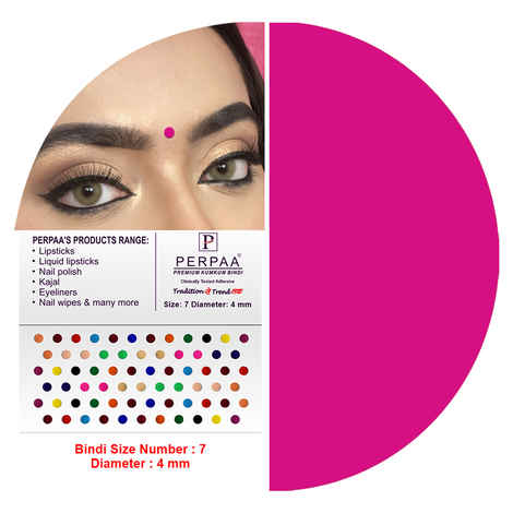 Buy PERPAA Premium Velvet Sticker Kumkum Bindi Box of 15 Flaps (Size 07, Diameter 4 mm, Multi Color)84 gm - Purplle