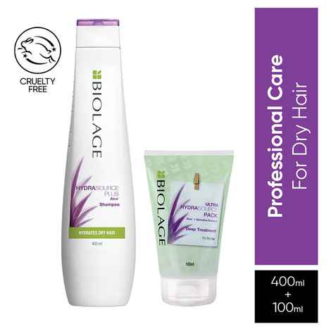 Buy Biolage Ultra Hydrasource Hydrating Shampoo + Combo of Hydrasource Deep Treatment Pack | For Dry Hair (400 ml + 100 ml) - Purplle