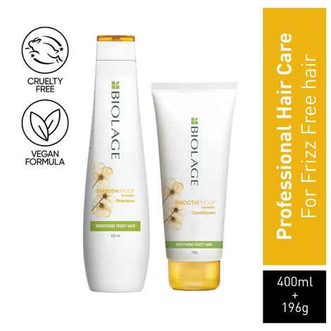 Buy Biolage Smoothproof Smoothing Shampoo + Smoothproof Conditioner (400 ml + 196 gm) | For Frizzy Hair - Purplle
