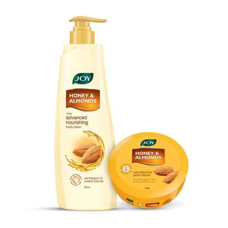 Buy Joy Honey & Almonds Advanced Nourishing Body Lotion 500 ml & Honey & Almonds Skin Cream 200 ml - Purplle