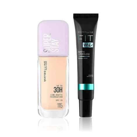 Maybelline Makeup Basics Kit 1 (Super Stay Lumi Matte -shade 115 (35 ml) + Fitme Primer Matte (30 ml)