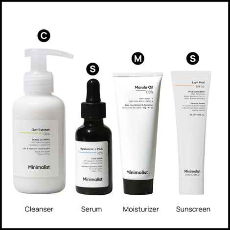 Minimalist Winter CSMS Combo (Cleanser 120 ml + Serum 30 ml + Moisturiser 50gm + Sunscreen 30 ml)