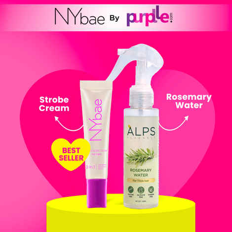 NY Bae X Alps Goodness | PRO Strobe Cream - Pink Topaz (12 gm)| Glowing Korean Skin | Rosemary Water (100 ml) | Rosemary water for hair | Hair Spray for Regrowth - Makeup Kits